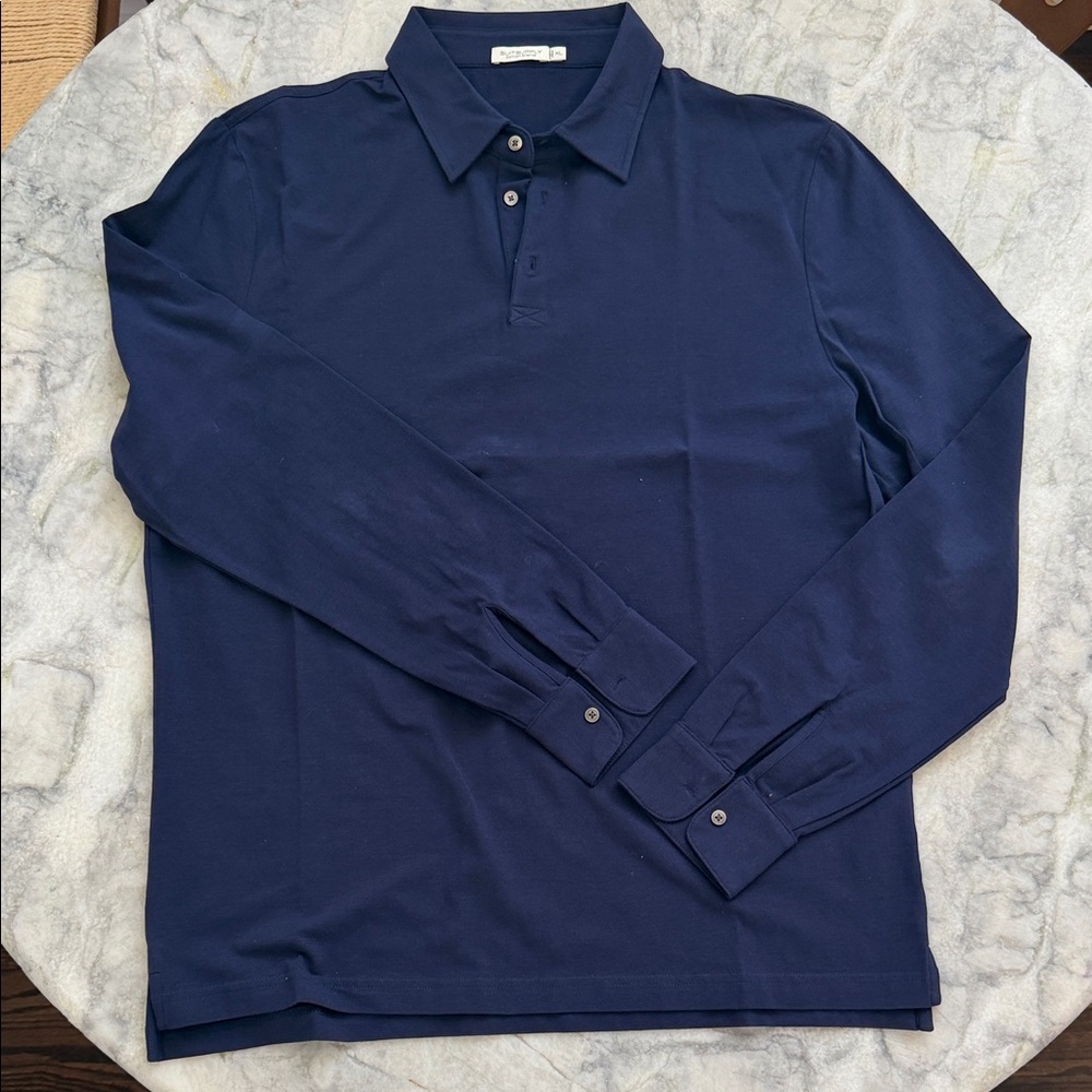 Suitsupply | Dark Blue Long Sleeve Polo Shirt